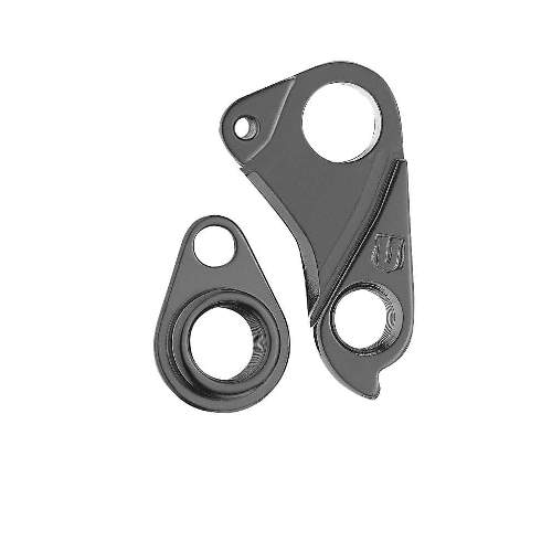 Dropout #0405All Union derailleur hangers are 100% identical to the original ones and come from the same frame manufacturer.Holes: 2-Hole
Position: Inside
Mount: M5 - 12mm
Distance: 14 mm
We suggest to order 2 Dropouts, so you have next time one in spare and have no waiting time.