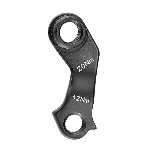 Dropout #0283All Union derailleur hangers are 100% identical to the original ones and come from the same frame manufacturer.Holes: 1-Hole
Position: Inside
Mount: M12x1.5 - M16x1.0
Distance: 45 mm
We suggest to order 2 Dropouts, so you have next time one in spare and have no waiting time.