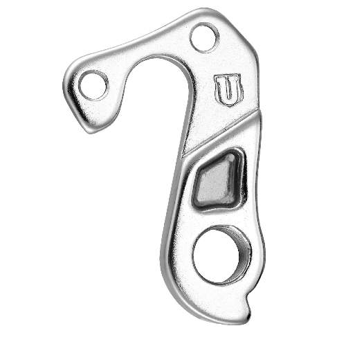 Dropout #0346All Union derailleur hangers are 100% identical to the original ones and come from the same frame manufacturer.Holes: 2-Hole
Position: Outside
Mount: 4mm - 4mm
Distance: 21 mm
We suggest to order 2 Dropouts, so you have next time one in spare and have no waiting time.