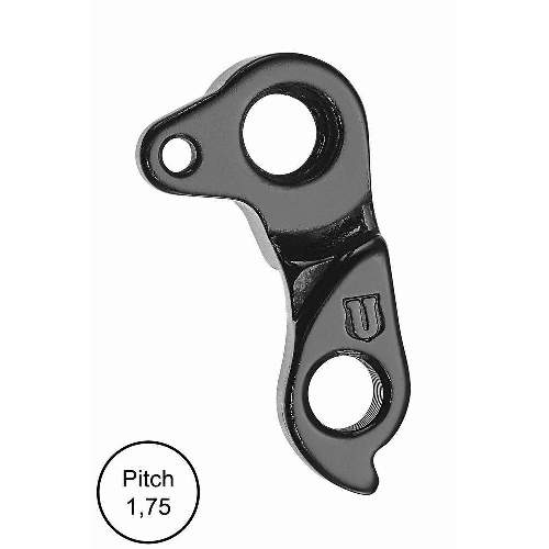 Dropout #0468All Union derailleur hangers are 100% identical to the original ones and come from the same frame manufacturer.Holes: 2-Hole
Position: Outside
Mount: M5 - M12x1.75
Distance: 15 mm
We suggest to order 2 Dropouts, so you have next time one in spare and have no waiting time.