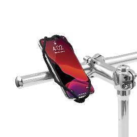 BONE Universelle Smartphonehalterung (Lenkermontage) - Bike Tie 4 + Kraftband - schwarz