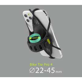 BONE Universelle Smartphonehalterung (Vorbaumontage) - Bike Tie Pro 4 + Kraftband - schwarz