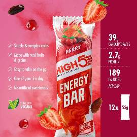 HIGH5 Energy Bar 12x55g Stk. Pack Beere