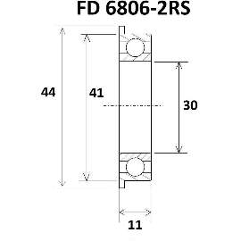 Kugellager DRF 3041 2RS, 30x41/44x10mm, ABEC-3, Black Bearing