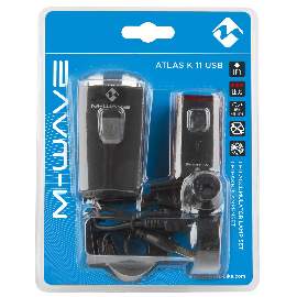 M-WAVE Atlas K 11 USB Akku Beleuchtungsset