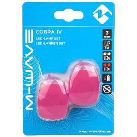 M-Wave Cobra IV Batterieblinklicht-Set, pink
