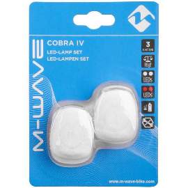 M-Wave Cobra IV Batterieblinklicht-Set, weiß