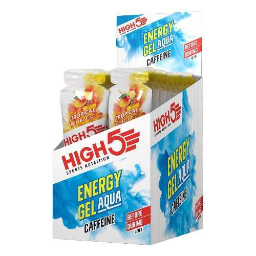 HIGH5 Energy Gel Aqua Koffein Hit 20x66g Stk. Pack Tropical (IsoGel Xtrem) / Ablaufdatum 04/24