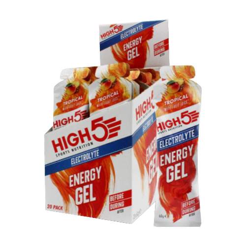 HIGH5 Energy Gel ELECTROLYTE DISPLAY 20x60g Stk. Pack Tropical
