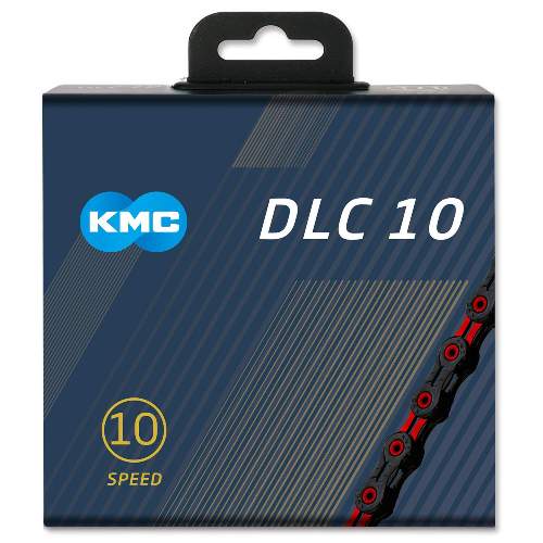 KMC DLC10 - schwarz/rot, 10-fach Kette, 116 Glieder - für alle 10-fach Gruppen