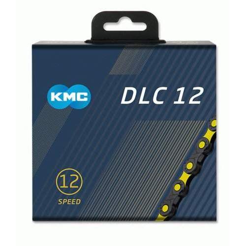 KMC DLC12 - schwarz/gelb, 12-fach Kette, 126 Glieder - Shimano, SRAM(MTB), Campagnolo