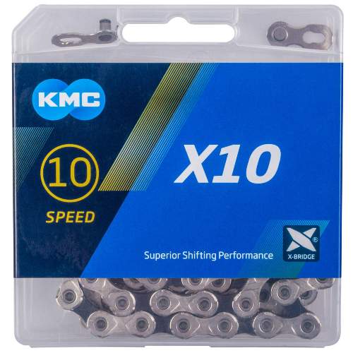 KMC X10 - silber/schwarz (X10-93), 10-fach Kette, 114 Glieder - Shimano, SRAM, Campagnolo