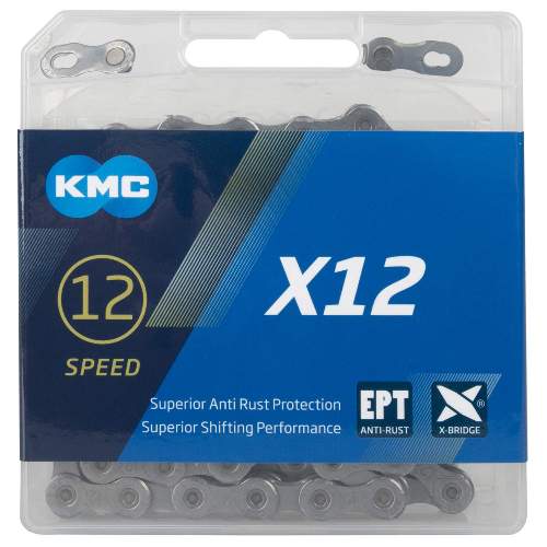 KMC X12 EPT - silber, 12-fach Kette, 126 Glieder - Shimano, SRAM, Campagnolo