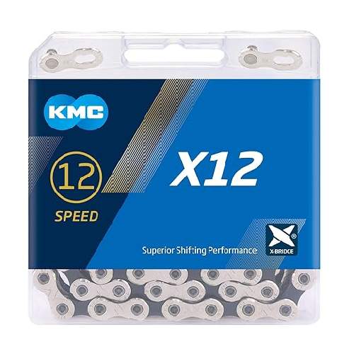 KMC X12 - silber/schwarz, 12-fach Kette, 126 Glieder - 25 Stück