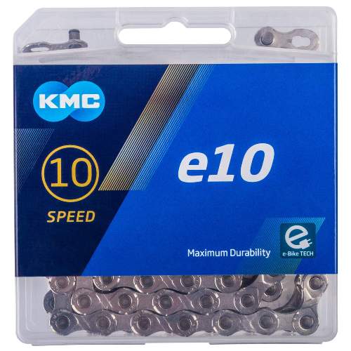 KMC e10 - silber (vernickelt), 10-fach Kette, 122 Glieder - für E-Bikes