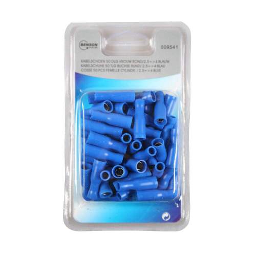 Kabelschuh 50 Stück Packung blau, weiblich rund / 2,5 => 4mm