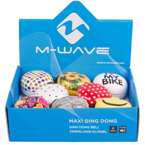 M-Wave Maxi Ding-Dong Fahrradklingel, 8 Stück