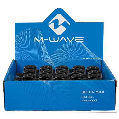 M-Wave Mini-Bella Fahrradklingel, schwarz, 20 Stück
