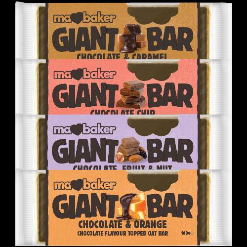 MaBaker Giant Bar Riegel 4x5x100g Stk. Pack div. Smoothie Schoko Sorten gemischt